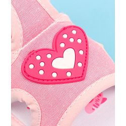 Cute Walk by Babyhug Sandals with Velcro Closure & Heart Applique - Pink
