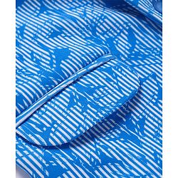 Babyhug Knitted Full Sleeves Party Wear Printed Blazer - Blue