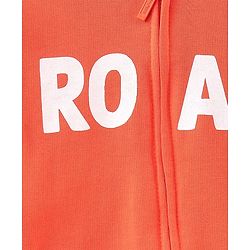 Babyhug Cotton Knit Full Sleeves Front Open Hooded Sweatjacket With Dino Applique & Kangaroo Pockets - Orange