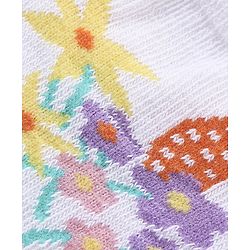 Cute Walk by Babyhug Knit Anti-Bacterial Ankle Length Socks with Floral Design Pack of 3 - Pink & White