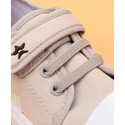 Cute Walk by Babyhug Velcro Closure Casual Shoes with Football Print & Applique- Grey