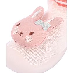 Cute Walk by Babyhug Teddy Applique Slip On Sock Shoes - Green