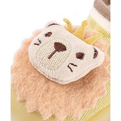 Cute Walk by Babyhug Lion Applique Slip On Sock Shoes - Yellow