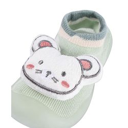 Cute Walk by Babyhug Lion Applique Slip On Sock Shoes - Yellow