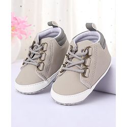 Cute Walk by Babyhug Booties with Lace Up Closure - Grey