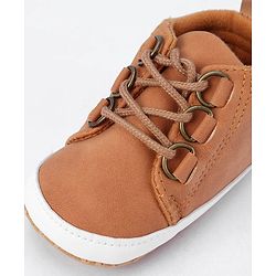 Cute Walk by Babyhug Lace Up Solid Booties - Brown