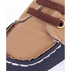 Cute Walk by Babyhug Slip On Booties with Lace Detailing - Coffee Brown