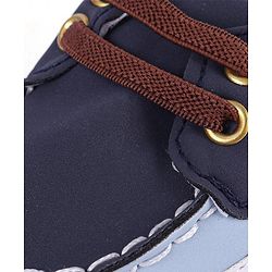 Cute Walk by Babyhug Slip On Booties with Lace Detailing - Coffee Brown