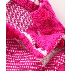 Babyhug Knitted Full Sleeves Pullover Sweater with Checkered & Star Design - Pink