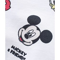 Babyhug Disney Cotton Knit Full Sleeves T-Shirt & Jogger Set with Mickey Mouse Graphics - Red & White
