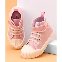 Cute Walk by Babyhug Casual Shoes with Lace up & Velcro Closure - Pink