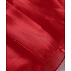 Babyhug Sleeveless Solid Dress With Ruffles & Flower Applique - Red