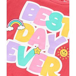Babyhug Cotton Knit Full Sleeves Tops with Star & Text Print Pack of 3 - Navy Yellow & Red