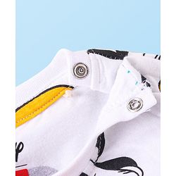 Babyhug Disney Single Jersey Knit Full Sleeves Night Suits With Mickey Mouse Graphics - White