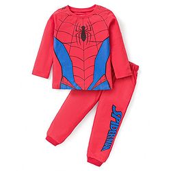 Babyhug Marvel Interlock Knit Full Sleeves Onesies With Spiderman Graphics Pack of 3 - Light Blue Red & White main image 0