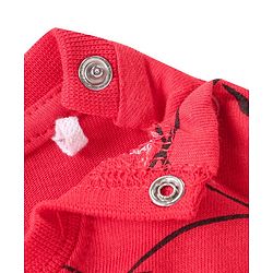 Babyhug Marvel Single Jersey Knit Full Sleeve Night Suit With Spiderman Graphics - Red
