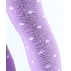Cute Walk by Babyhug Antibacterial Footie Tights with Star Design - Lavender