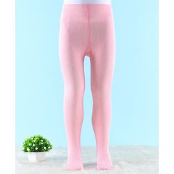 Cute Walk by Babyhug Lycra Knit Antibacterial Footed Tights Solid Colour - Pink
