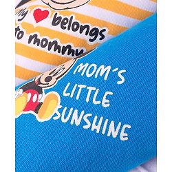 Babyhug Disney Cotton Interlock Kint Wash Cloth with Mickey Mouse Graphics L 28 x H 28 cm Pack Of 3 - White & Blue