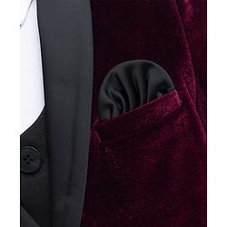 Babyhug Velvet Woven Full Sleeves 4 Piece Solid Colour Party Suit - Wine