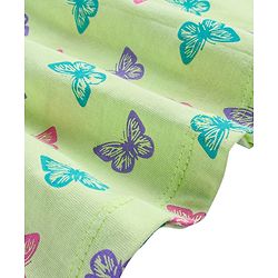 Babyhug Knit Half Sleeves Butterfly Printed Frock With Headband & Bloomer - Green