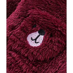 Babyhug Woven Full Sleeves Hooded Winter Jacket with Teddy Embroidery - Sky Blue