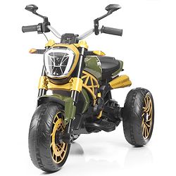 Babyhug Super Harley Kids Three Wheel Battery Operated Ride on Bike With Music & Lights - Golden