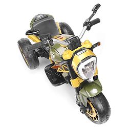 Babyhug Super Harley Kids Three Wheel Battery Operated Ride on Bike With Music & Lights - Golden