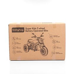 Babyhug Super Harley Kids Three Wheel Battery Operated Ride on Bike With Music & Lights - Golden