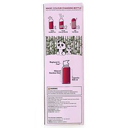Babyhug Panda Theme Stainless Steel Color Changing Magic Bottle White|Leak Resistant|BPA Free|Rust Proof|600 ml