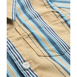 Babyhug Cotton Woven Full Sleeves Striped Shirt - Beige