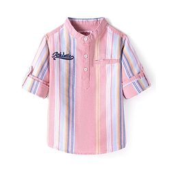 Babyhug Boys Full Sleeve Mandarin Collar Stripe Kurta Shirt