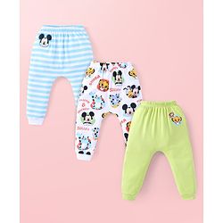 Babyhug Disney Interlock Knit Full Length Diaper Leggings With The Lion King Graphics Pack of 3 - Grey White & Yellow