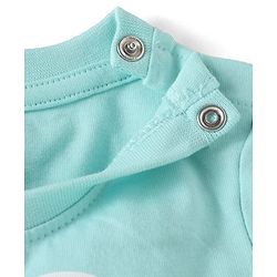 Babyhug Disney Cotton Knit Full Sleeves Shirt & Lounge Pant Set With T-Shirt & Mickey Mouse Graphics - Light Blue