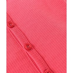 Babyhug Cotton Full Sleeves Solid Color Front Open Thermal Vest & Pant Set - Red