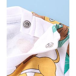 Babyhug Cotton Knit Full Sleeves Night Suit Lion Print - White