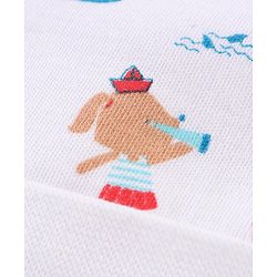 Babyhug 100% Cotton Knit Cap With Animals Print Off White - Diameter 11 cm