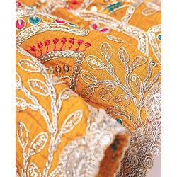 Babyhug Woven Sleeveless Embroidered Choli & Flared Lehenga with Dupatta - Dark Pink & Orange
