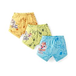 Babyhug Disney Interlock Knit Trunks With Chip N Dale Graphics Pack of 3 - Blue Green & Orange