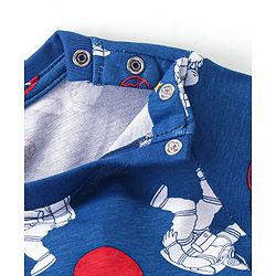 Babyhug Cotton Knit Full Sleeves Night Suit Astronut Print- Navy