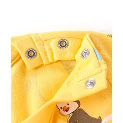 Babyhug Cotton Knit Full Sleeves Night Suit with Penguin Print - Yellow