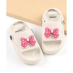 Cute Walk by Babyhug Bellies with Velcro Closure & Bow Applique - Fuchsia main image 1