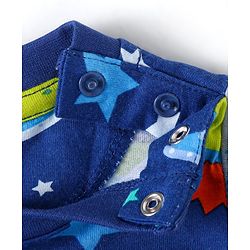 Babyhug Cotton Knit Full Sleeves Night Suit With Dino & Space Theme Print - Navy