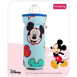 Babyhug Disney Feeding Bottle Cover with Smiley Mickey Face Print Medium - Blue