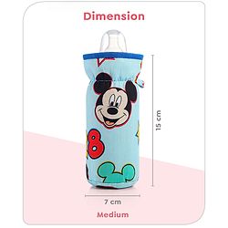 Babyhug Disney Feeding Bottle Cover with Smiley Mickey Face Print Medium - Blue