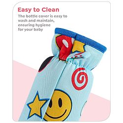 Babyhug Disney Feeding Bottle Cover with Smiley Mickey Face Print Medium - Blue