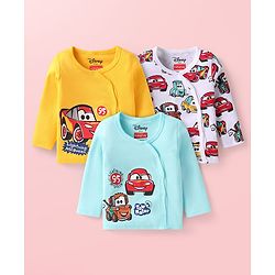 Babyhug Disney Interlock Knit Half Sleeves Front Open Jhablas With Chip & Dale Graphics Pack Of 3 - Green Navy Blue & Pink