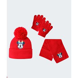 Babyhug Woollen Cap Gloves With Muffler Multicolour - Cap Diameter 8.5 cm main image 0