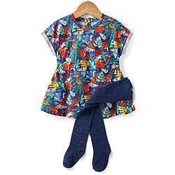 Babyhug Cotton Knit Half Sleeves Frocks with Strawberry Print Pack of 2 - Red & Pink main image 1