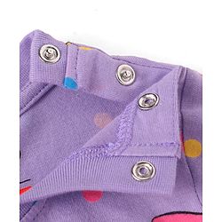Babyhug Disney Cotton Knit Full Sleeves Night Suit With Minnie Mouses Graphics - Lilac